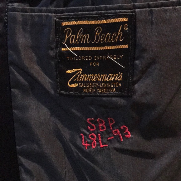 Vtg (80s) Palm Beach 3pc Tuxedo, Peaked Lapel 48L - Picture 5 of 10